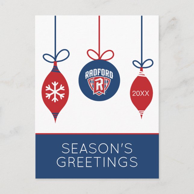 Radford University Arch Shield | Holidays Holiday Postcard (Front)