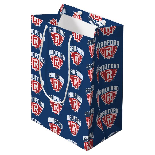 Radford University Arch Shield Medium Gift Bag (Front Angled)