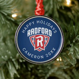 Radford University Arch Shield Metal Ornament