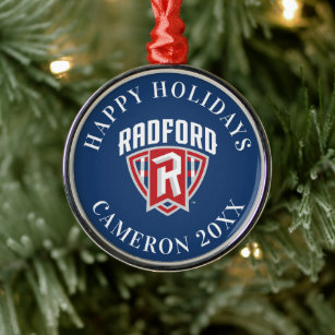 Radford University Arch Shield Metal Ornament