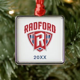 Radford University Arch Shield Metal Ornament