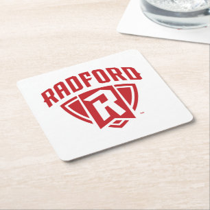 Radford University Arch Shield Square Paper Coaster