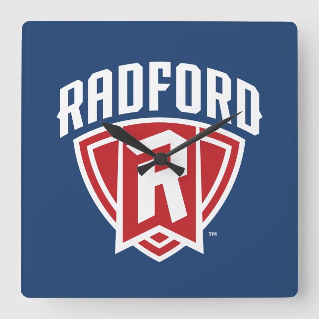 Radford University Arch Shield Square Wall Clock (Front)