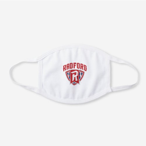 Radford University Arch Shield White Cotton Face Mask