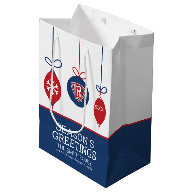 Radford University | Holidays Medium Gift Bag (Front Angled)