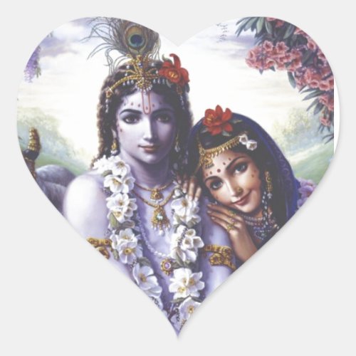 Radha and Krishna Heart Sticker