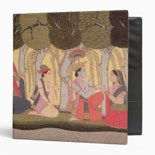 Radha and Krishna seated in a grove, Kulu Binder