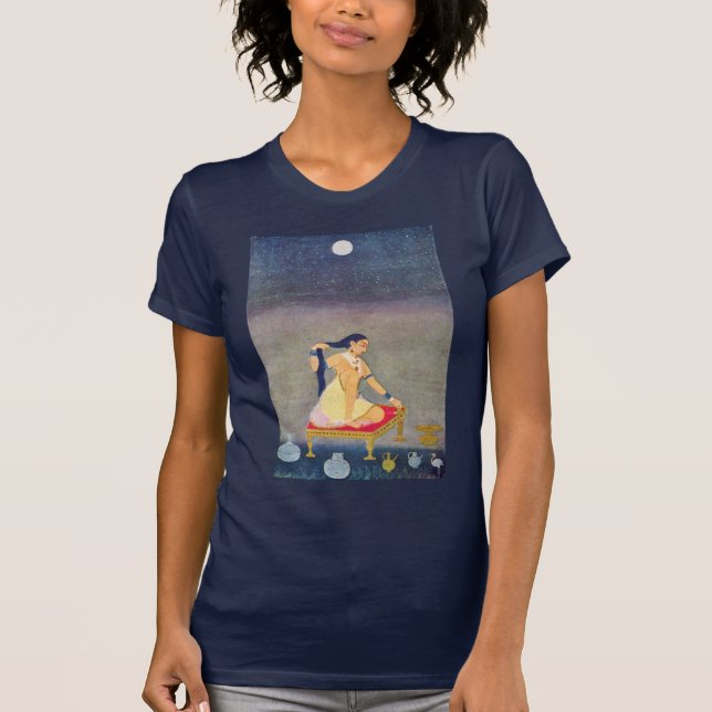 Radha At Night. Mughal Painting Ca 1650Th By Indis T-Shirt (Front)