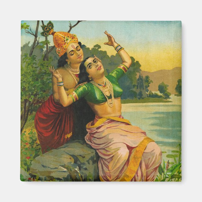 Radha Bilas by Raja Ravi Varma Magnet (Front)