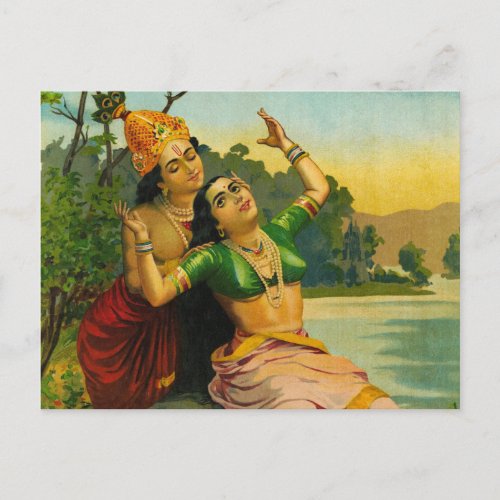 Radha Bilas by Raja Ravi Varma Postcard