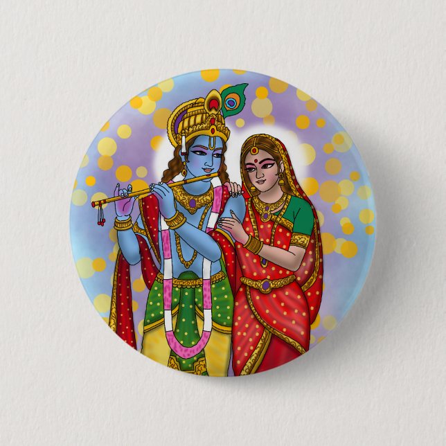 Radha Krishna Button (Front)