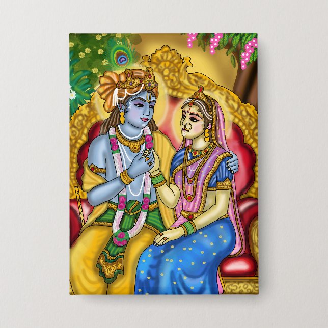Radha Krishna Button (Front)