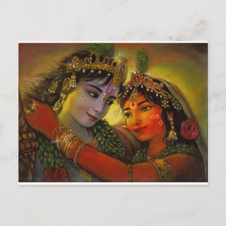 RADHA KRISHNA CLASSIC PAINTING POSTCARD