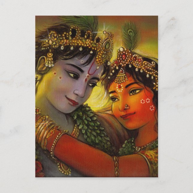 RADHA KRISHNA CLASSIC PAINTING POSTCARD (Front)