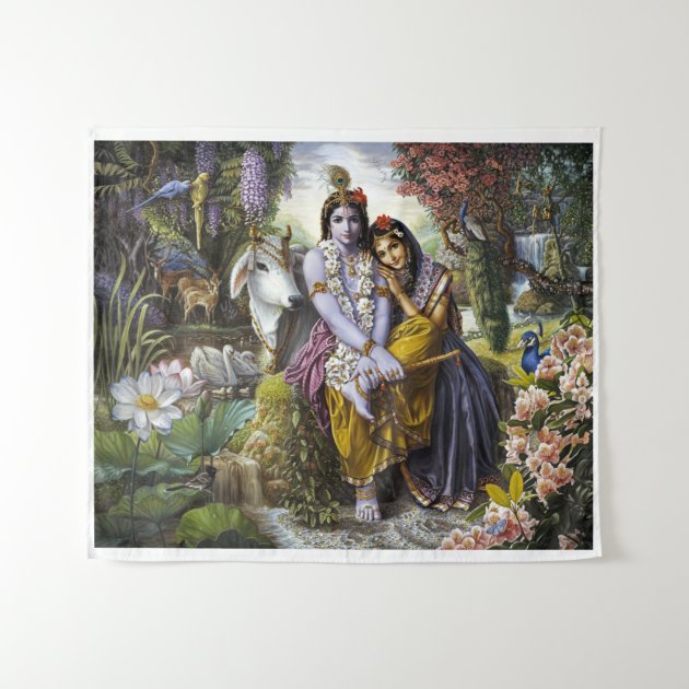 Radha Krishna Divine Couple Tapestry Zazzle