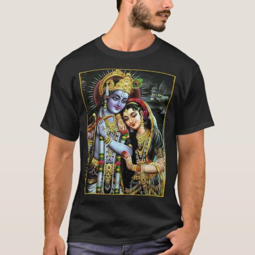 Radha_Krishna Divine Midnight Love ॐ T_Shirt