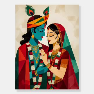 Radha Krishna Eternal love - Traditional Indian  Foam Board