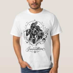 Radha Krishna Flute Happy Janmashtami T-Shirt