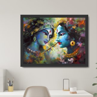 Radha Krishna Framed Art