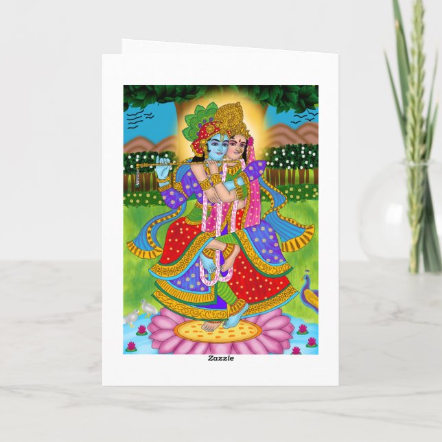 Radha Krishna Greeting Card (Back)