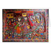 RADHA KRISHNA HINDU GODS MADHUBANI ART STYLE (Front Horizontal)