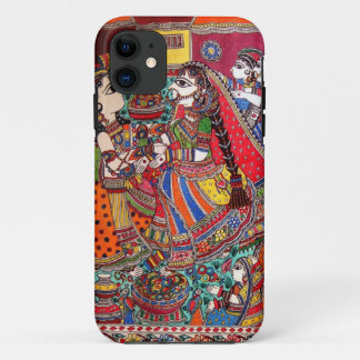 RADHA KRISHNA HINDU GODS MADHUBANI ART STYLE iPhone 11 CASE