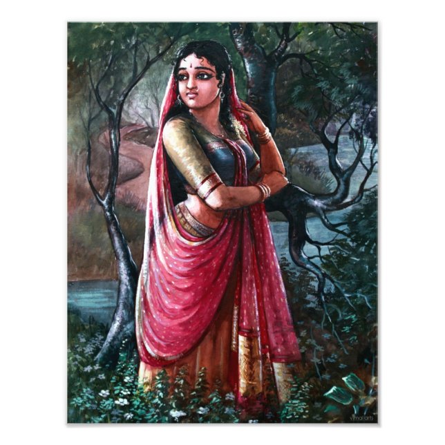 Radha Krishna Indian Painting Photo Print (Front)