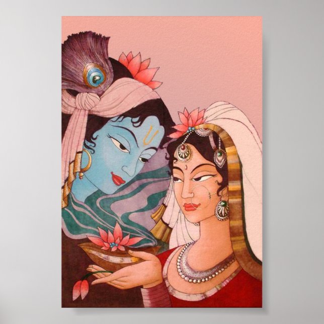 Radha-Krishna Lotus Poster (Front)