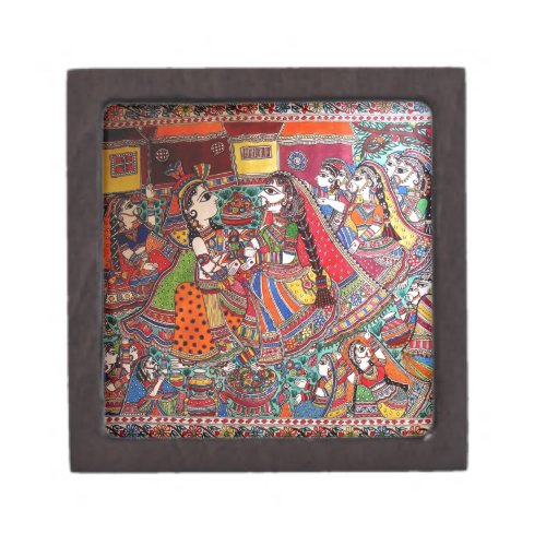 RADHA_KRISHNA MADHUBANI ANCIENT INDIAN ART STYLE KEEPSAKE BOX