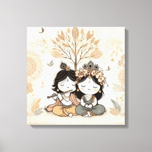 Radha Krishna Mandala Wall Art   Eternal Love 