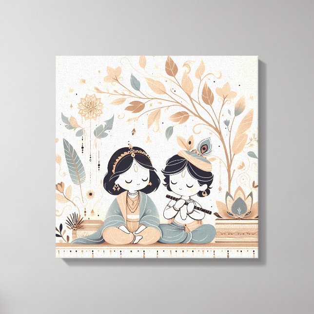 Radha Krishna Mandala Wall Art | Spiritual  (Front)