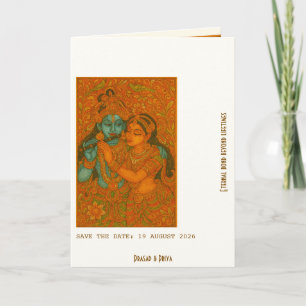 Radha Krishna Mural painting Indian Invitation