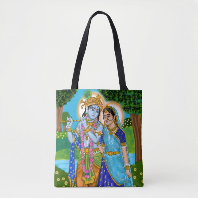 Radha Krishna Tote Bags (Front)
