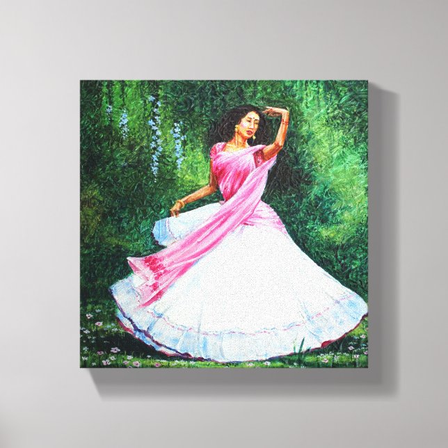 Radha Waiting For Krishna In Vrindavan Canvas Print (Front)