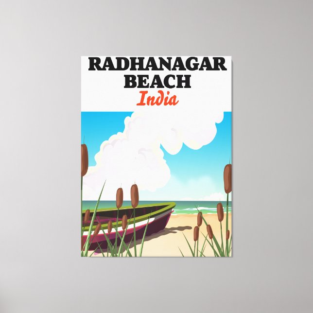 Radhanagar Beach India travel poster Canvas Print (Front)