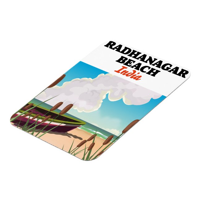 Radhanagar Beach India travel poster Magnet (Left Side)