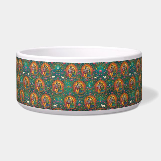 Radhe Krishna Pattern Bowl (Front)
