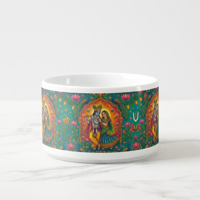Radhe Krishna Pattern Bowl (Center)