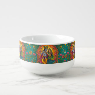 Radhe Krishna Pattern Soup Mug