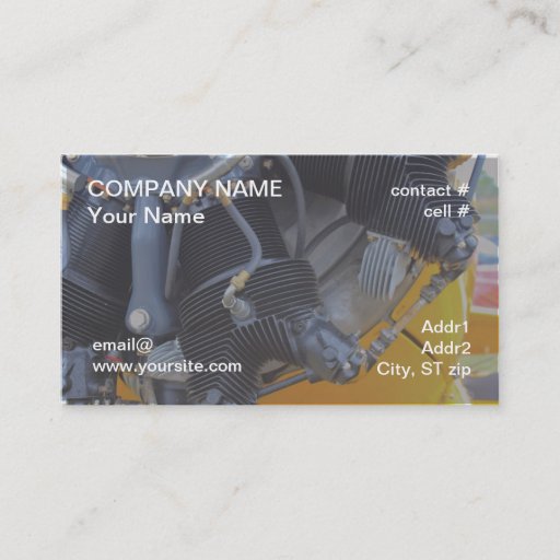 Customizable Radial aircraft engine business card