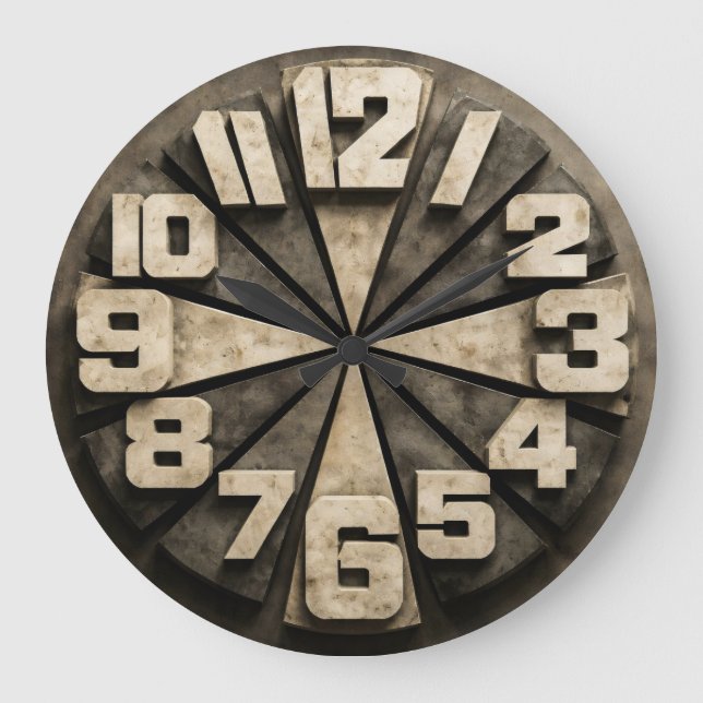 Radial Block Numeral Large Clock (Front)