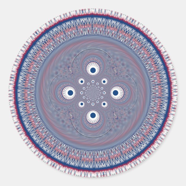 Radial Design Art Print Classic Round Sticker (Front)