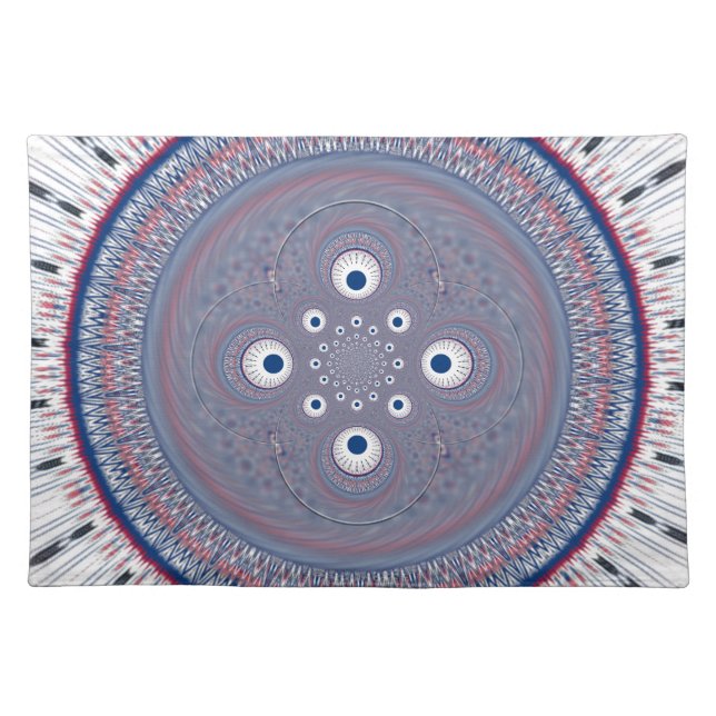 Radial Design Art Print Cloth Placemat (Front)