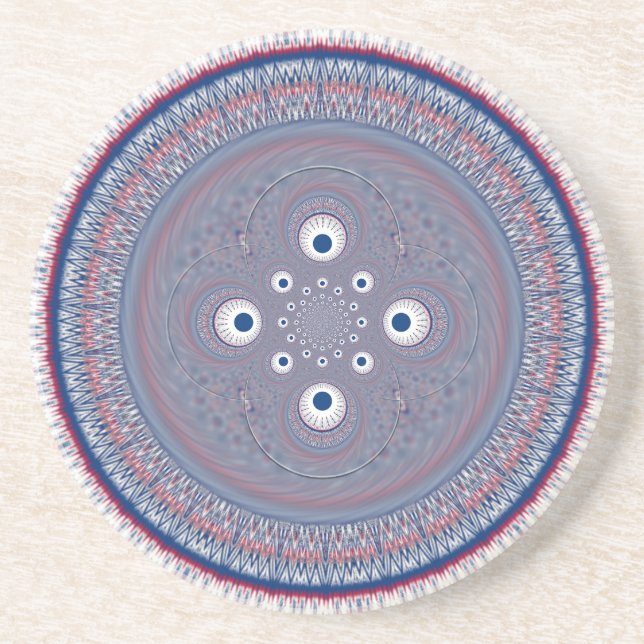 Radial Design Art Print Sandstone Coaster (Front)
