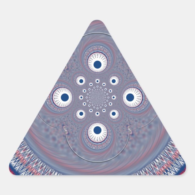 Radial Design Art Print Triangle Sticker (Front)