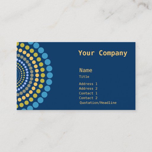 Customizable Radial Dots Quick-Create Business Card