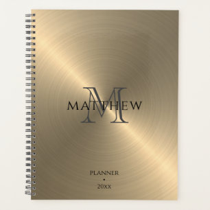 Radial Gold Metallic Monogrammed Planner