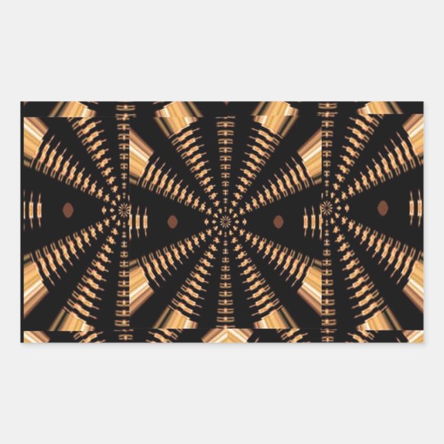 RADIAL Golden Spring PILLARS Elegant Deco GIFTS Rectangular Sticker (Front)