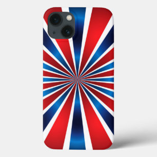 Radial Pattern Red White Blue iPhone 13 Case