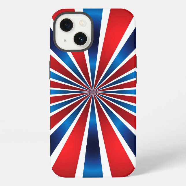 Radial Pattern Red White Blue Iphone Case (Back)